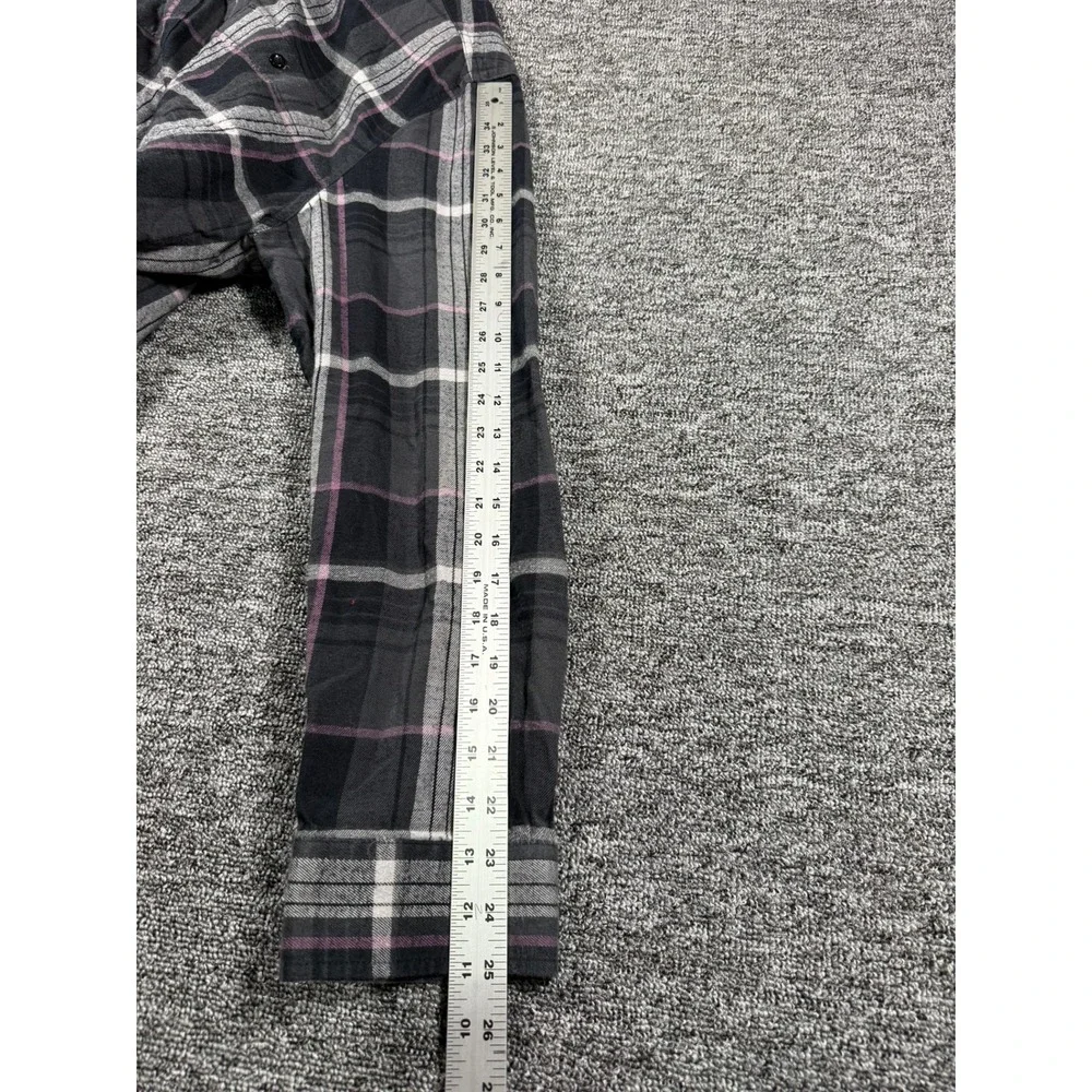 The North Face Mens Plaid Flannel Shirt Grey Black Pink Long Sleeve‎ Button Down
